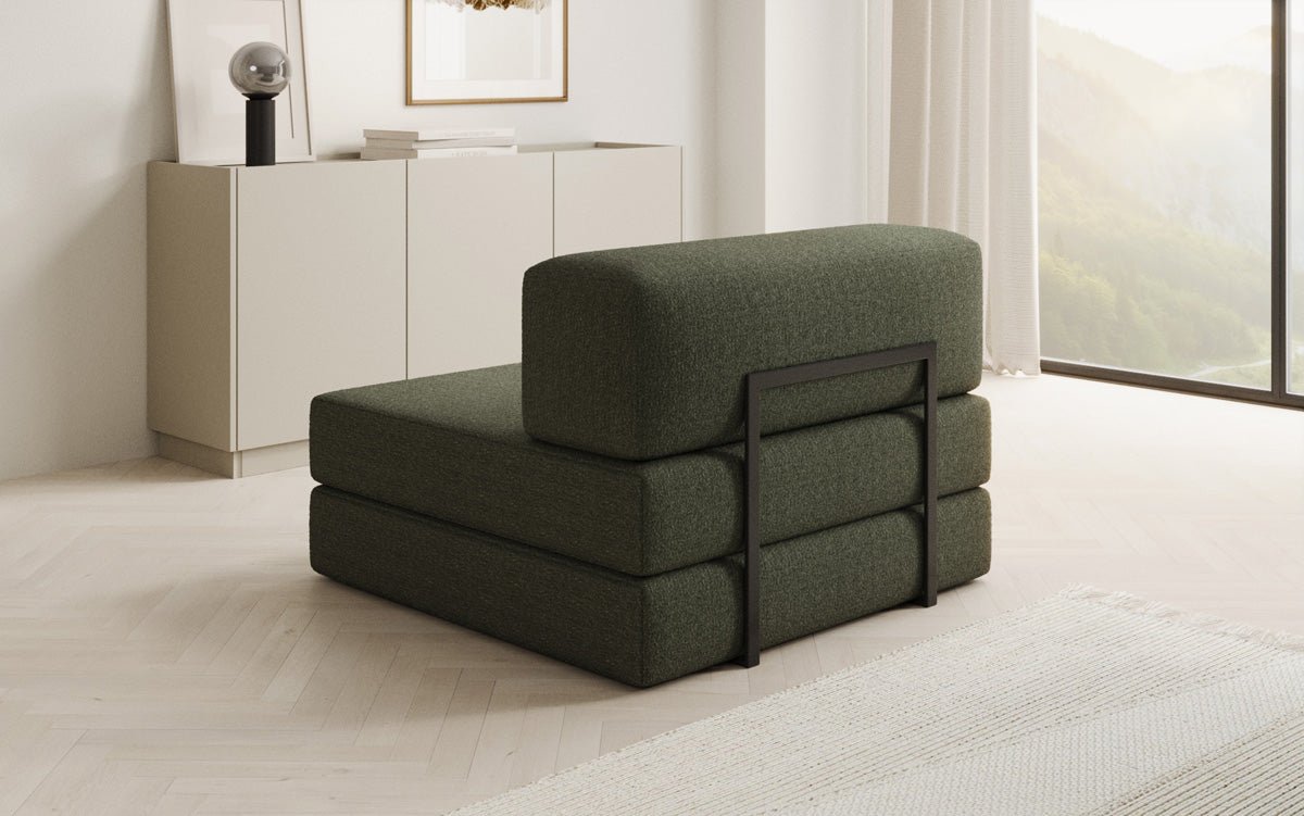 Designer sofa middle module Lazy in bouclé