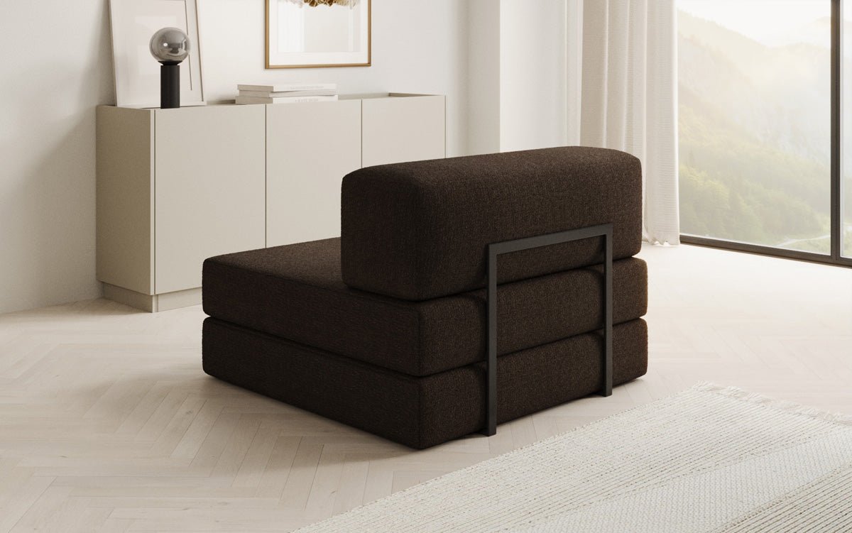 Designer sofa middle module Lazy in bouclé