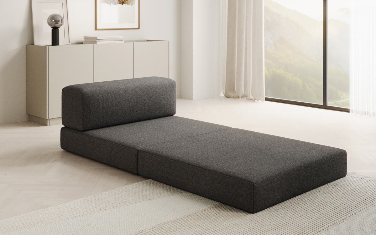 Designer sofa middle module Lazy in bouclé