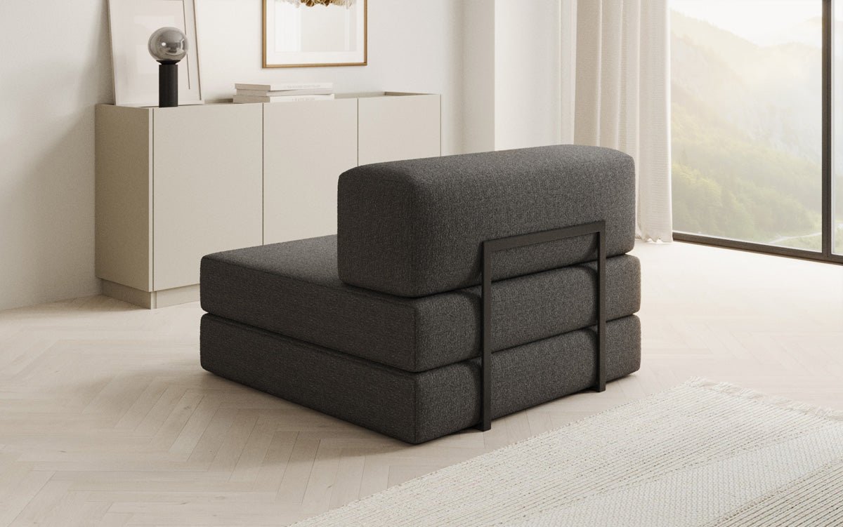 Designer sofa middle module Lazy in bouclé