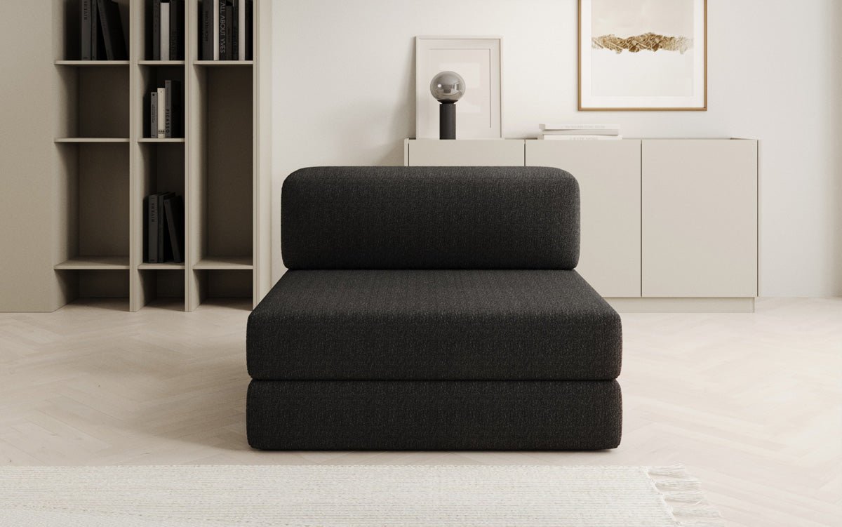 Designer sofa middle module Lazy in bouclé