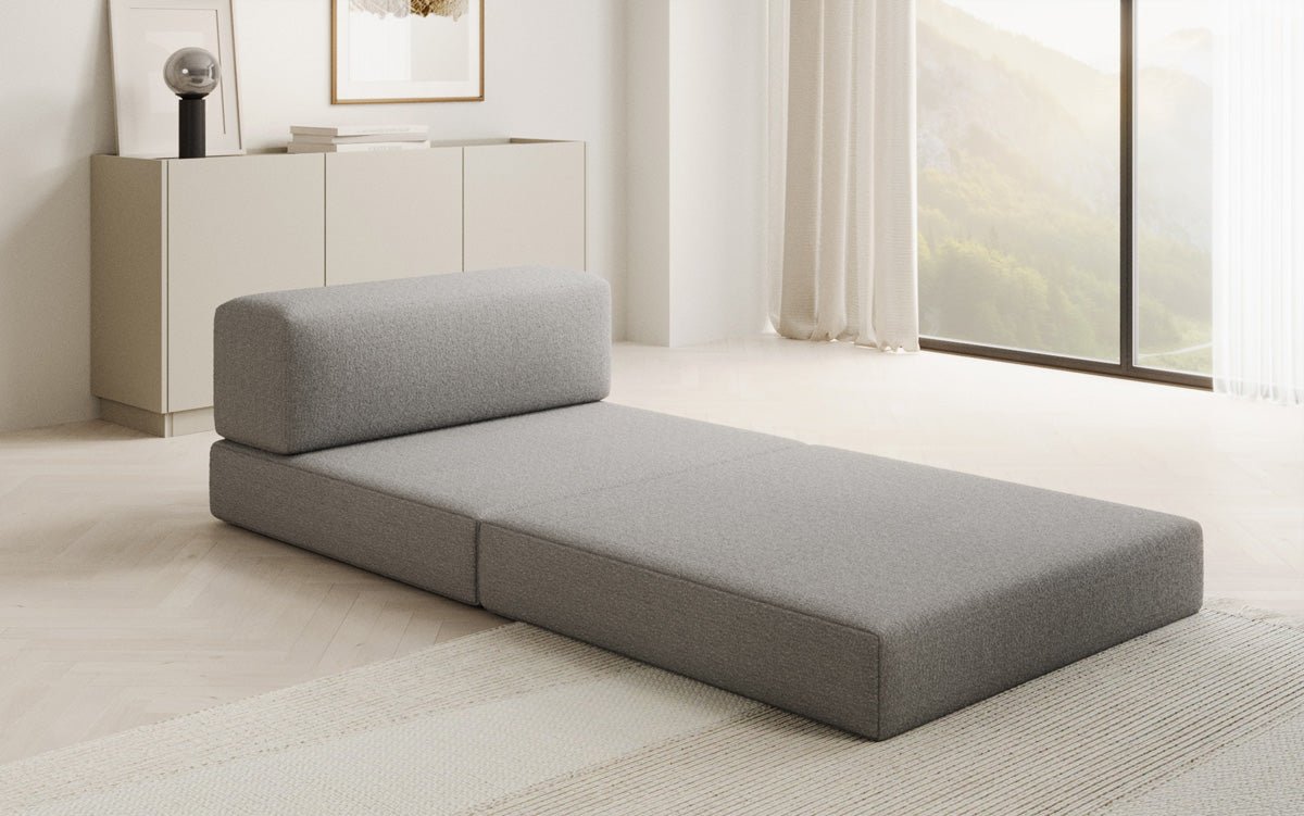 Designer sofa middle module Lazy in bouclé