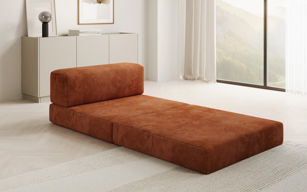 Designer sofa middle module Lazy in Corduroy