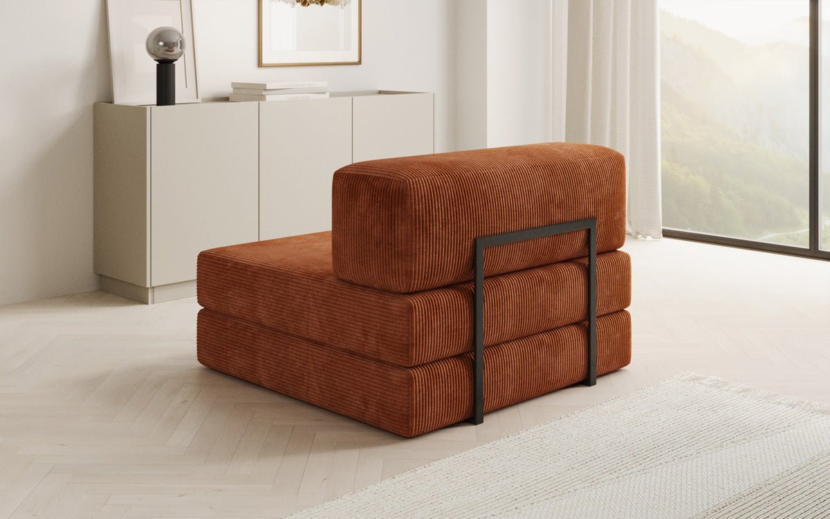 Designer sofa middle module Lazy in Corduroy
