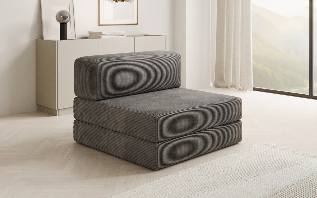 Designer sofa middle module Lazy in Corduroy