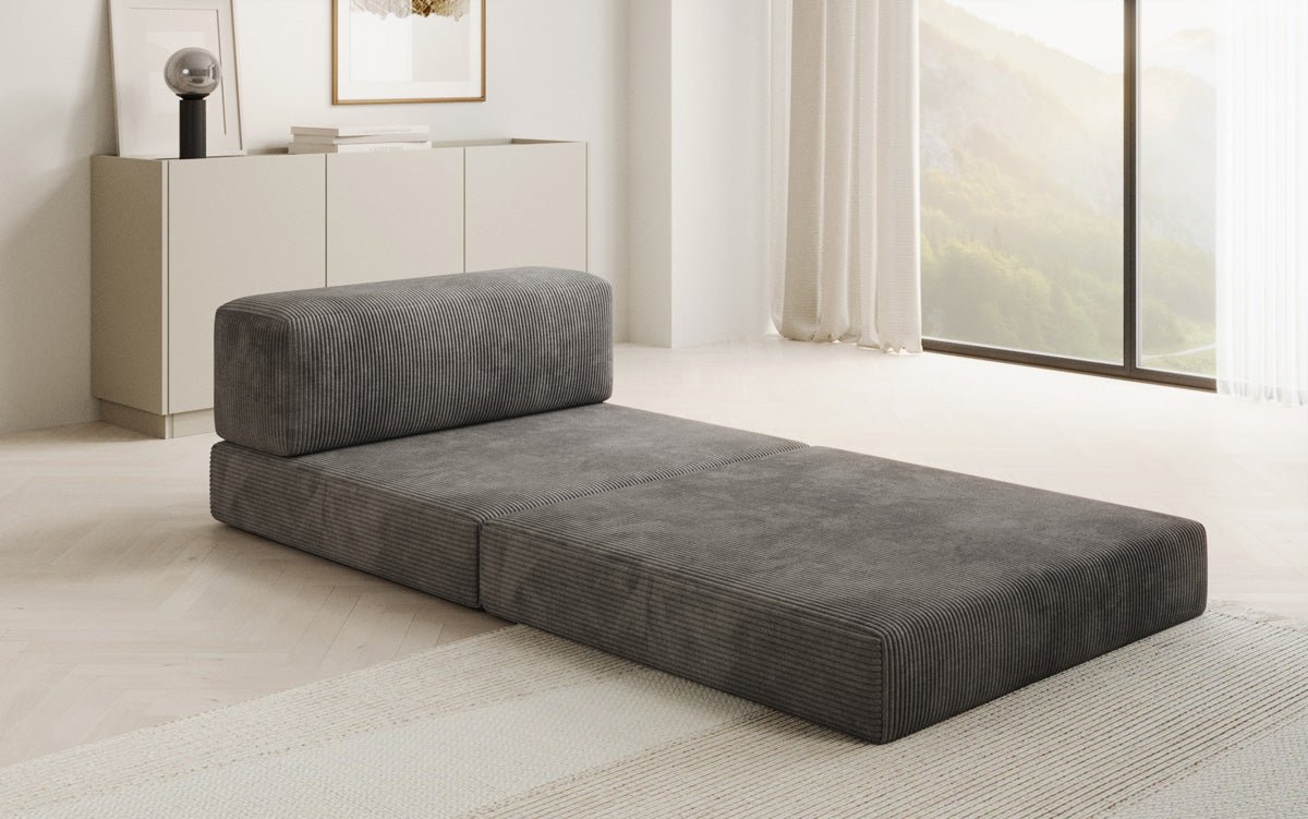 Designer sofa middle module Lazy in Corduroy
