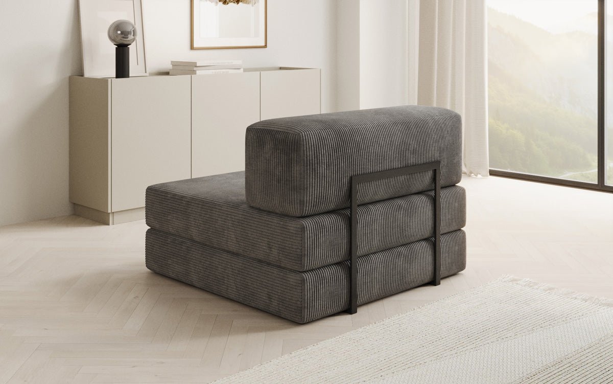 Designer sofa middle module Lazy in Corduroy