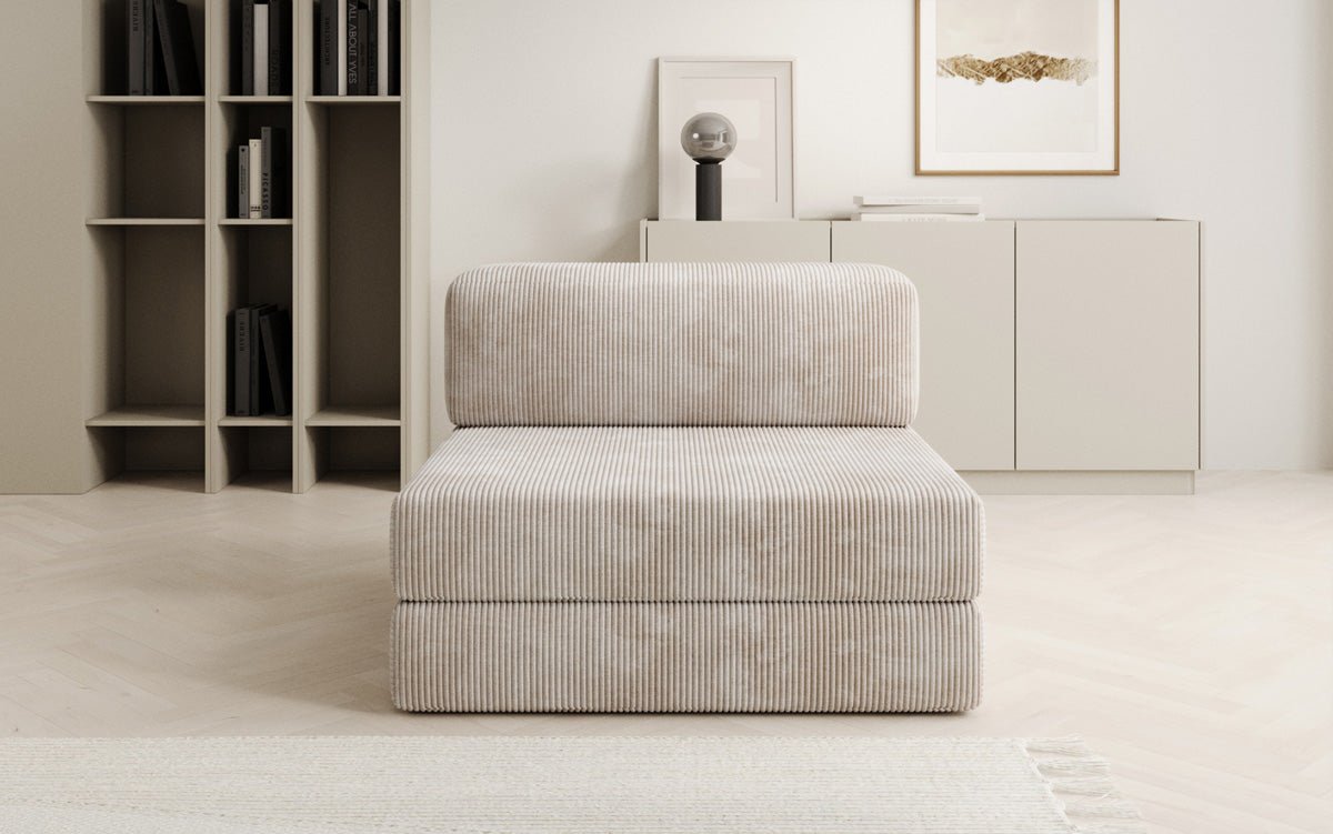 Designer sofa middle module Lazy in Corduroy