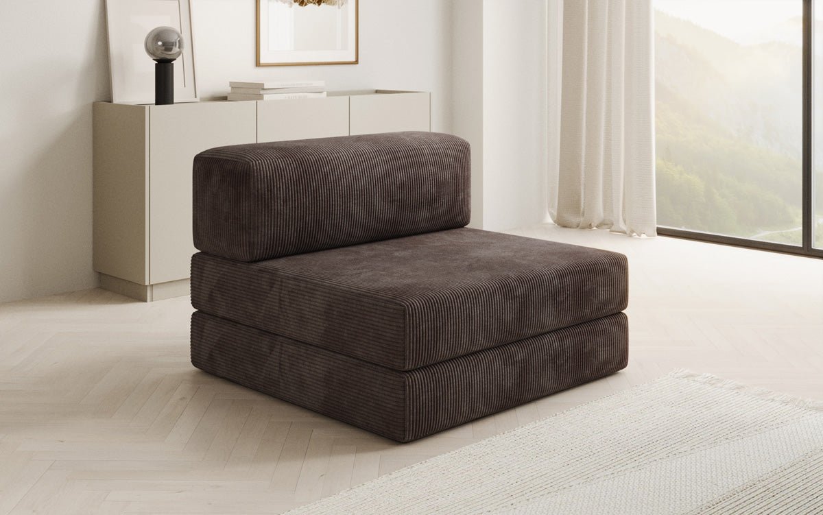 Designer sofa middle module Lazy in Corduroy