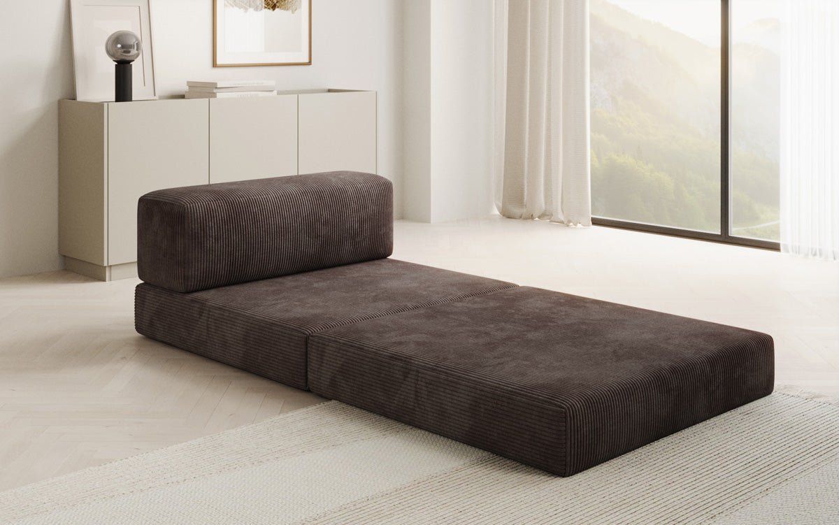 Designer sofa middle module Lazy in Corduroy