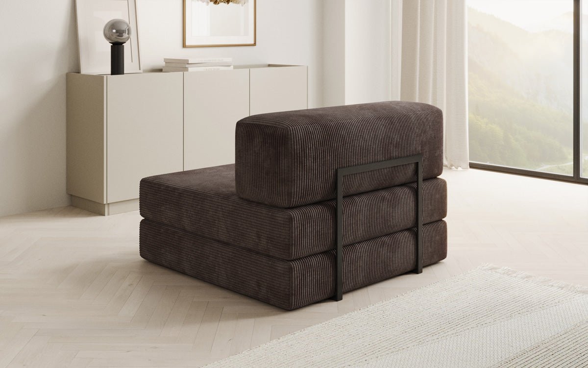 Designer sofa middle module Lazy in Corduroy