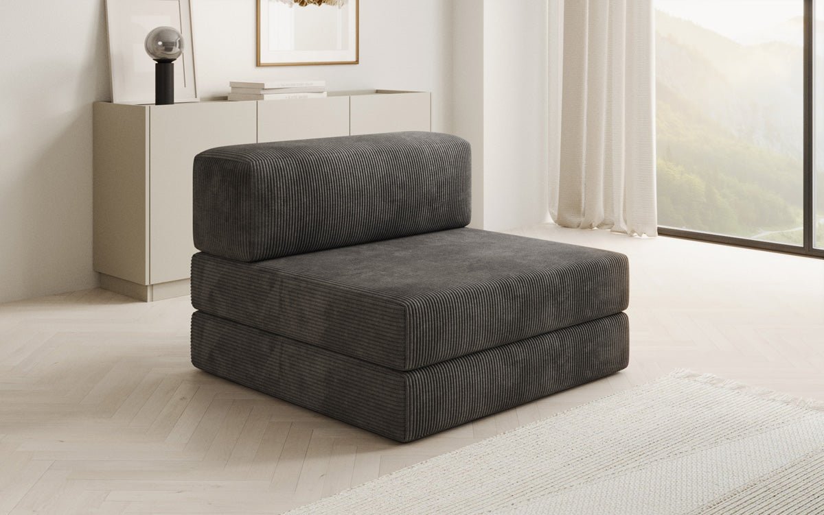Designer sofa middle module Lazy in Corduroy