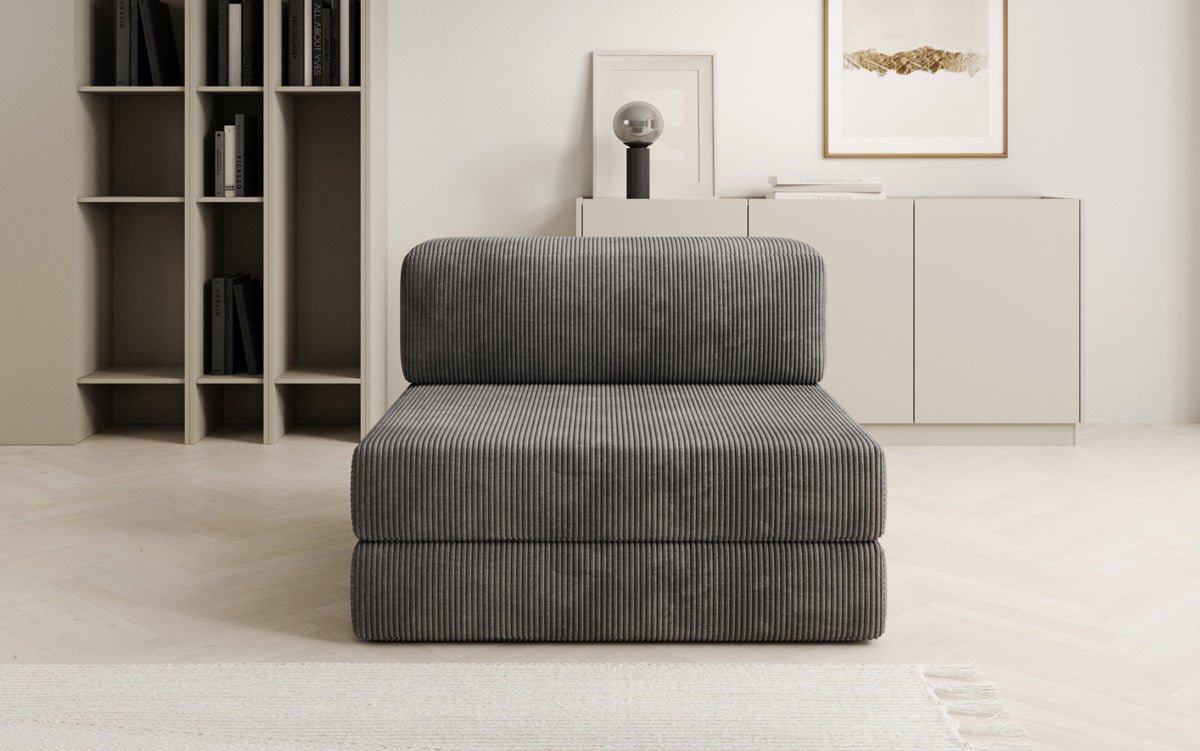 Designer sofa middle module Lazy in Corduroy
