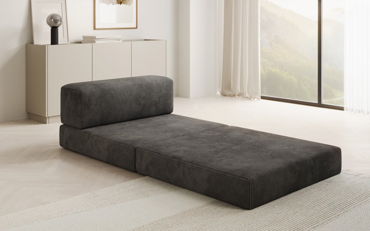 Designer sofa middle module Lazy in Corduroy