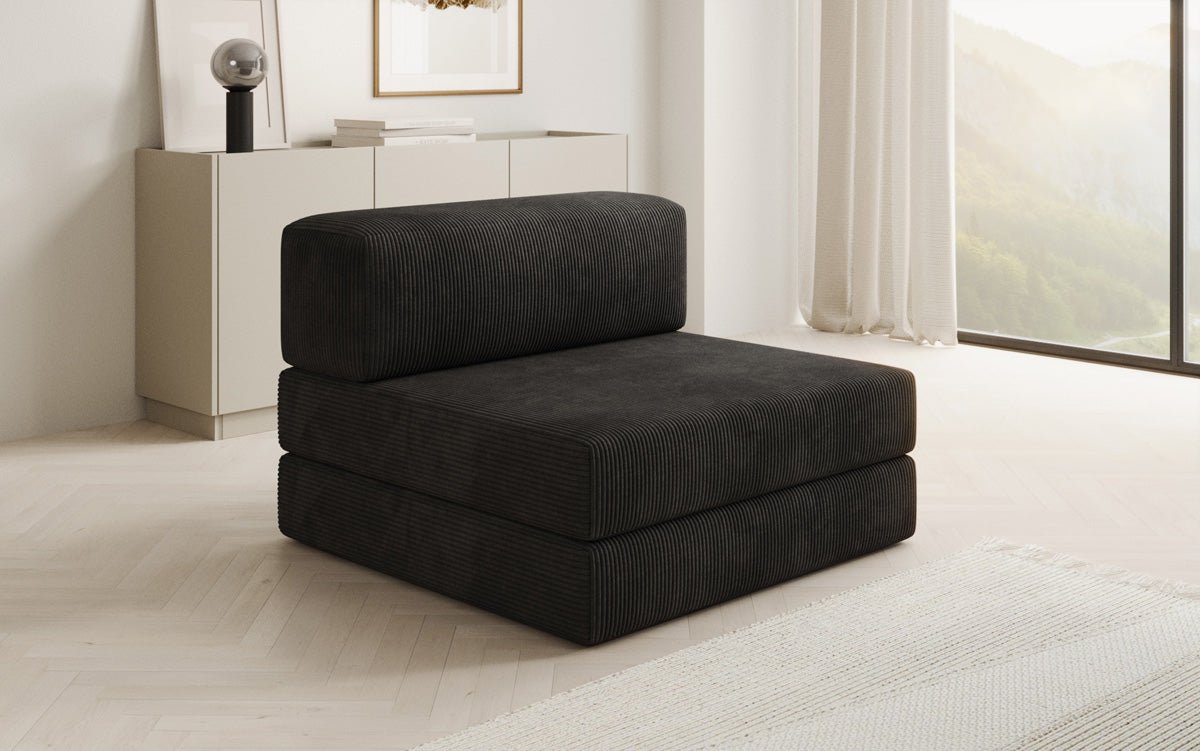 Designer sofa middle module Lazy in Corduroy