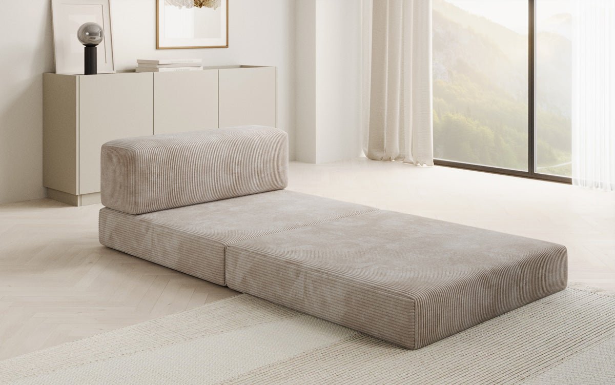 Designer sofa middle module Lazy in Corduroy