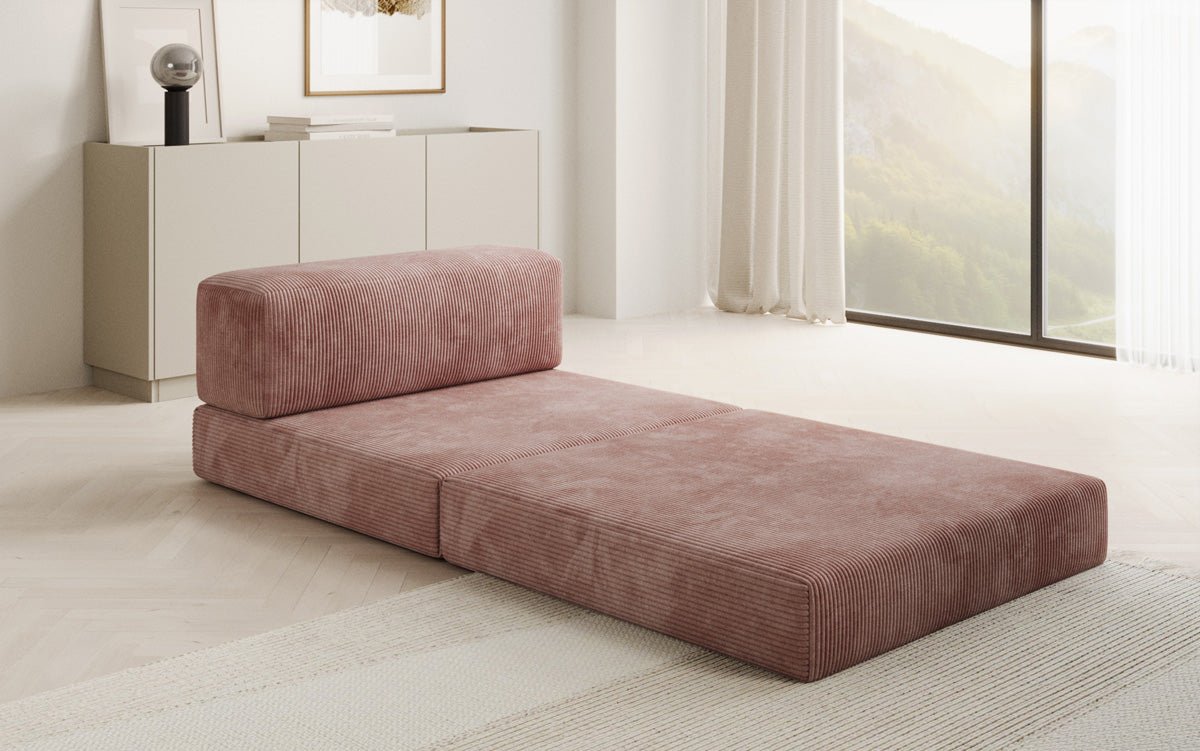 Designer sofa middle module Lazy in Corduroy