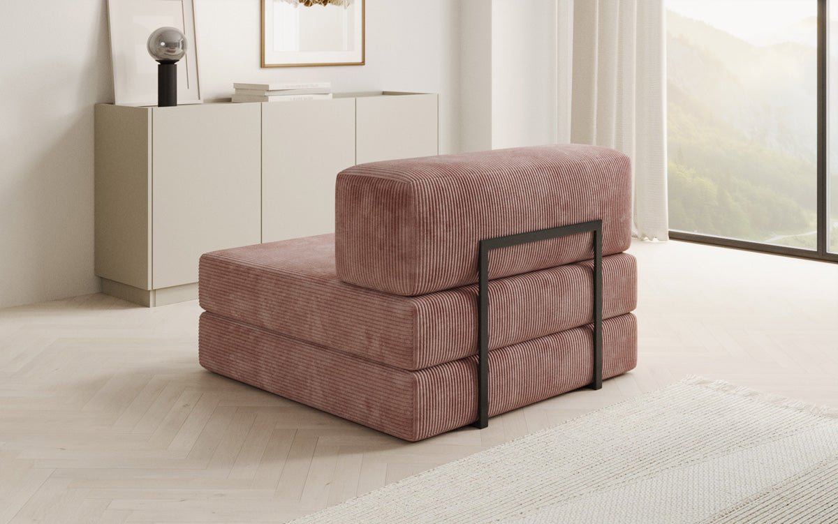 Designer sofa middle module Lazy in Corduroy