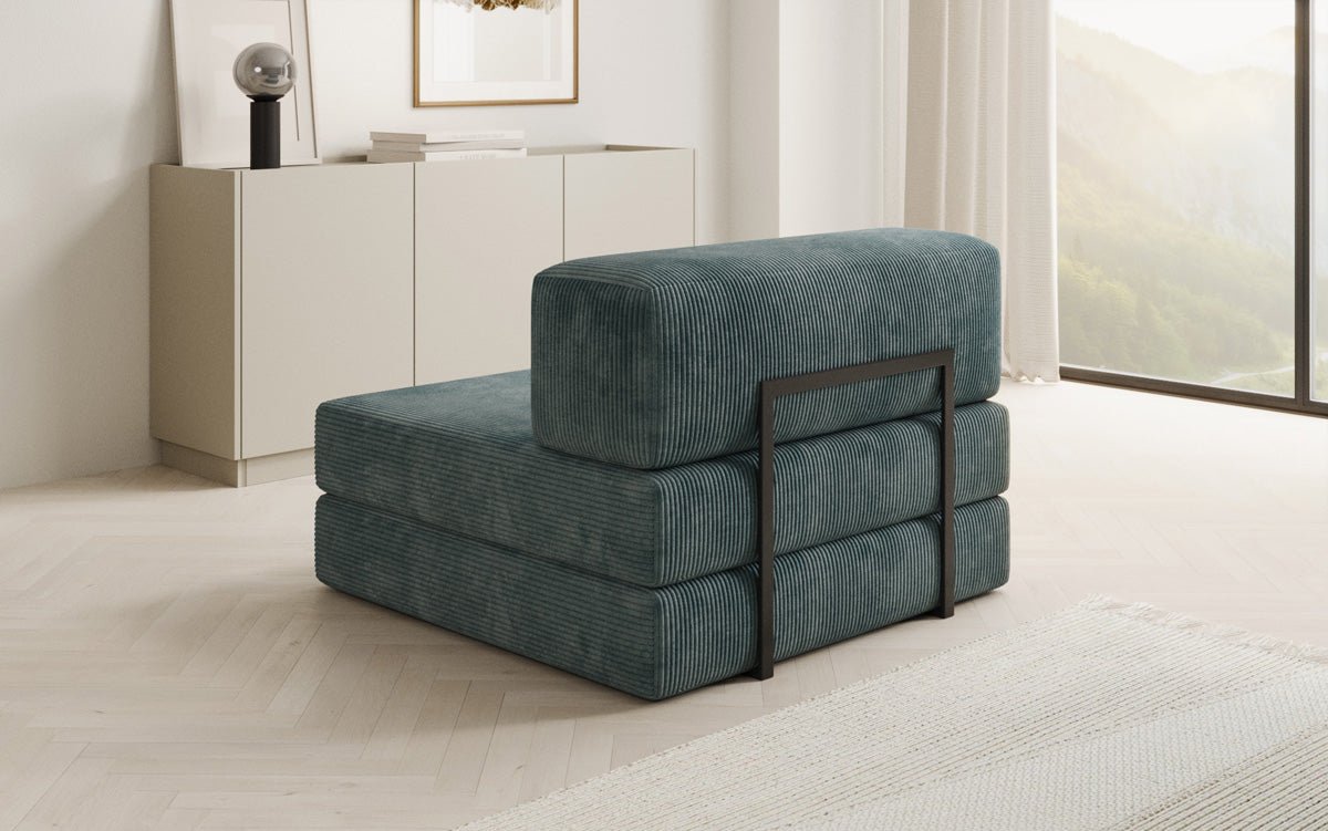 Designer sofa middle module Lazy in Corduroy
