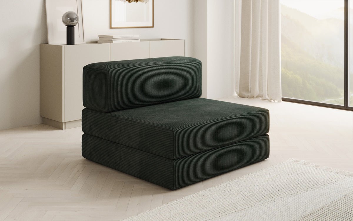 Designer sofa middle module Lazy in Corduroy
