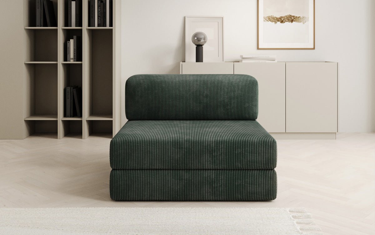 Designer sofa middle module Lazy in Corduroy