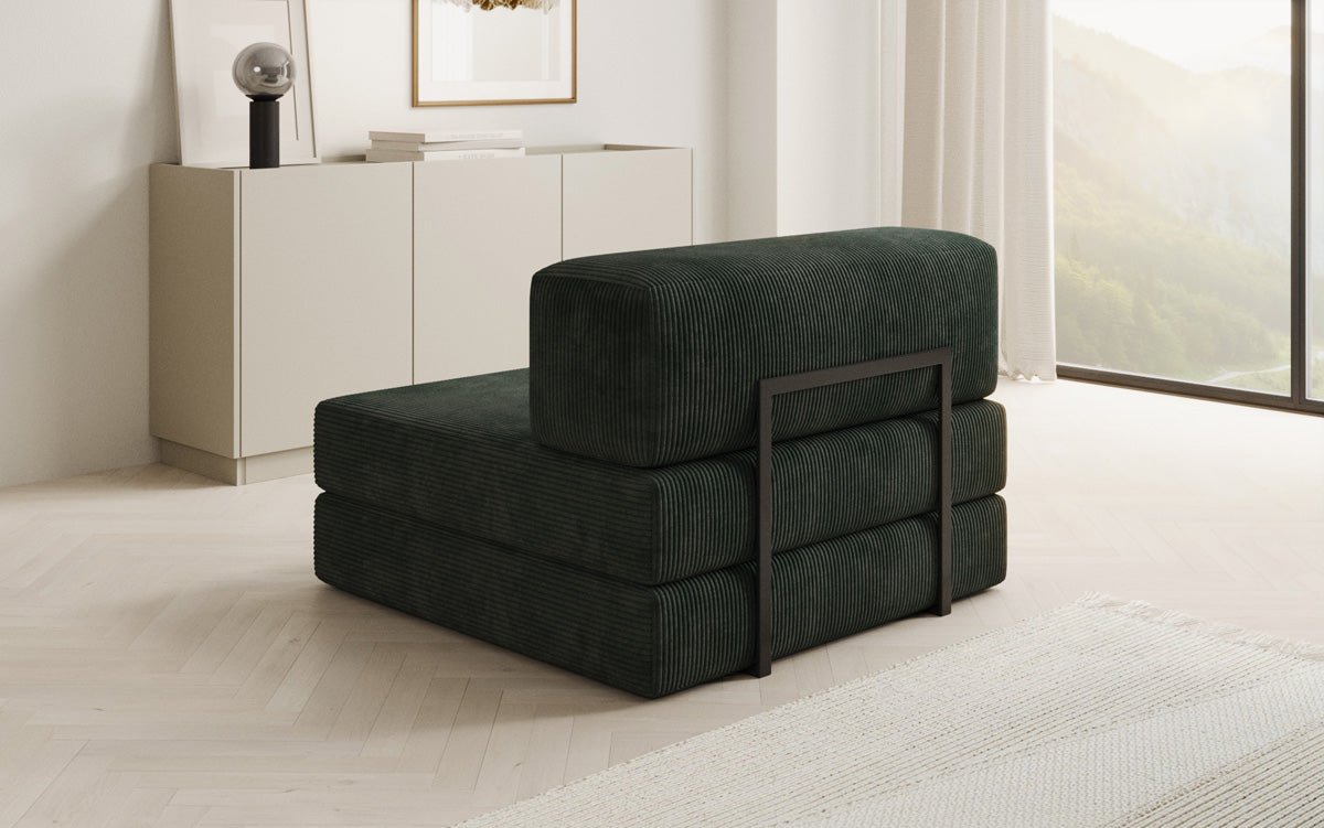 Designer sofa middle module Lazy in Corduroy