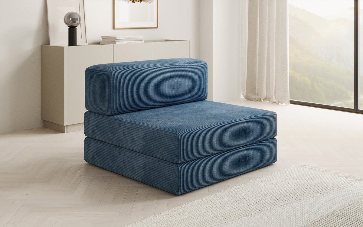 Designer sofa middle module Lazy in Corduroy