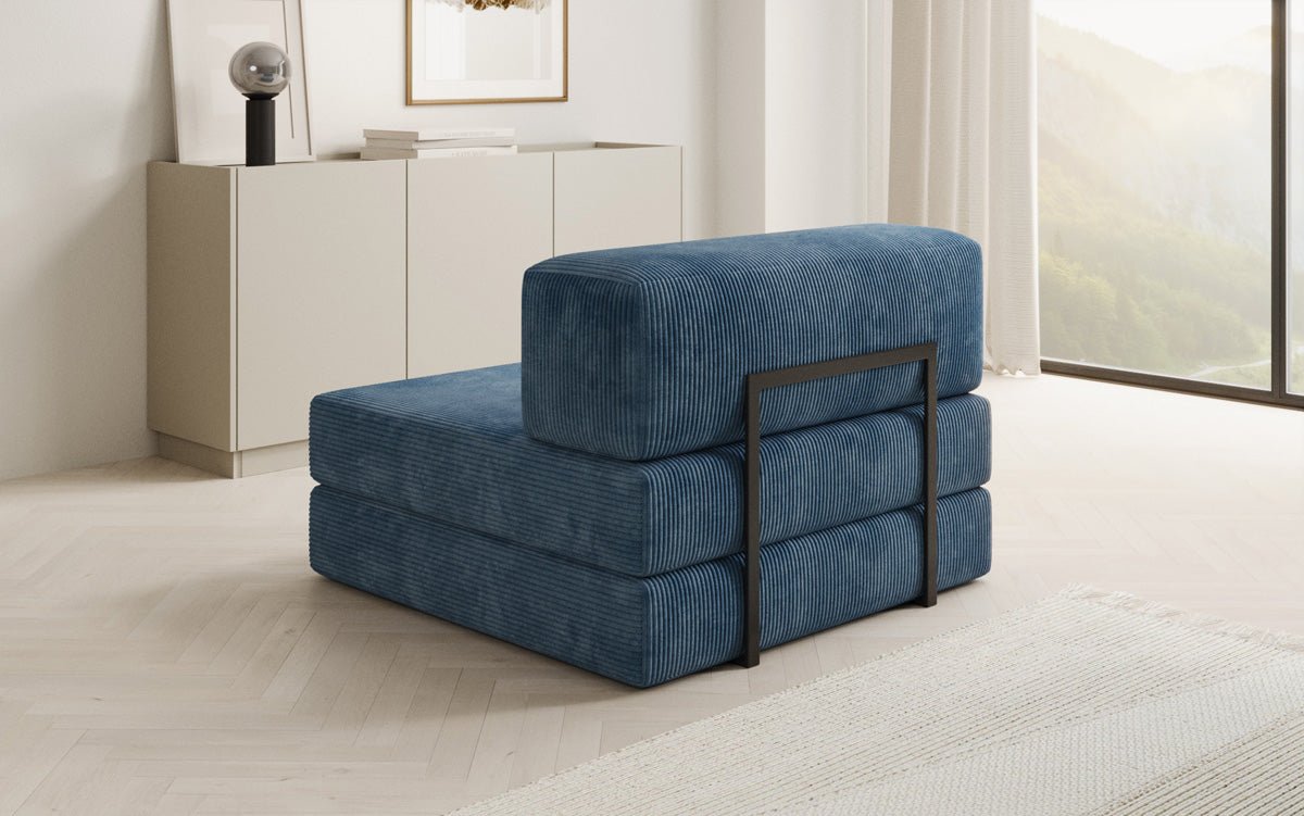 Designer sofa middle module Lazy in Corduroy