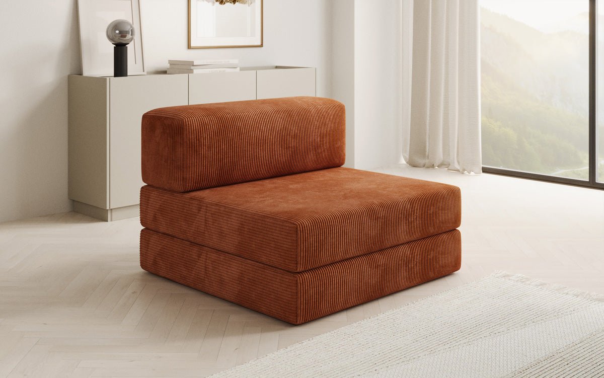 Designer sofa middle module Lazy in Corduroy