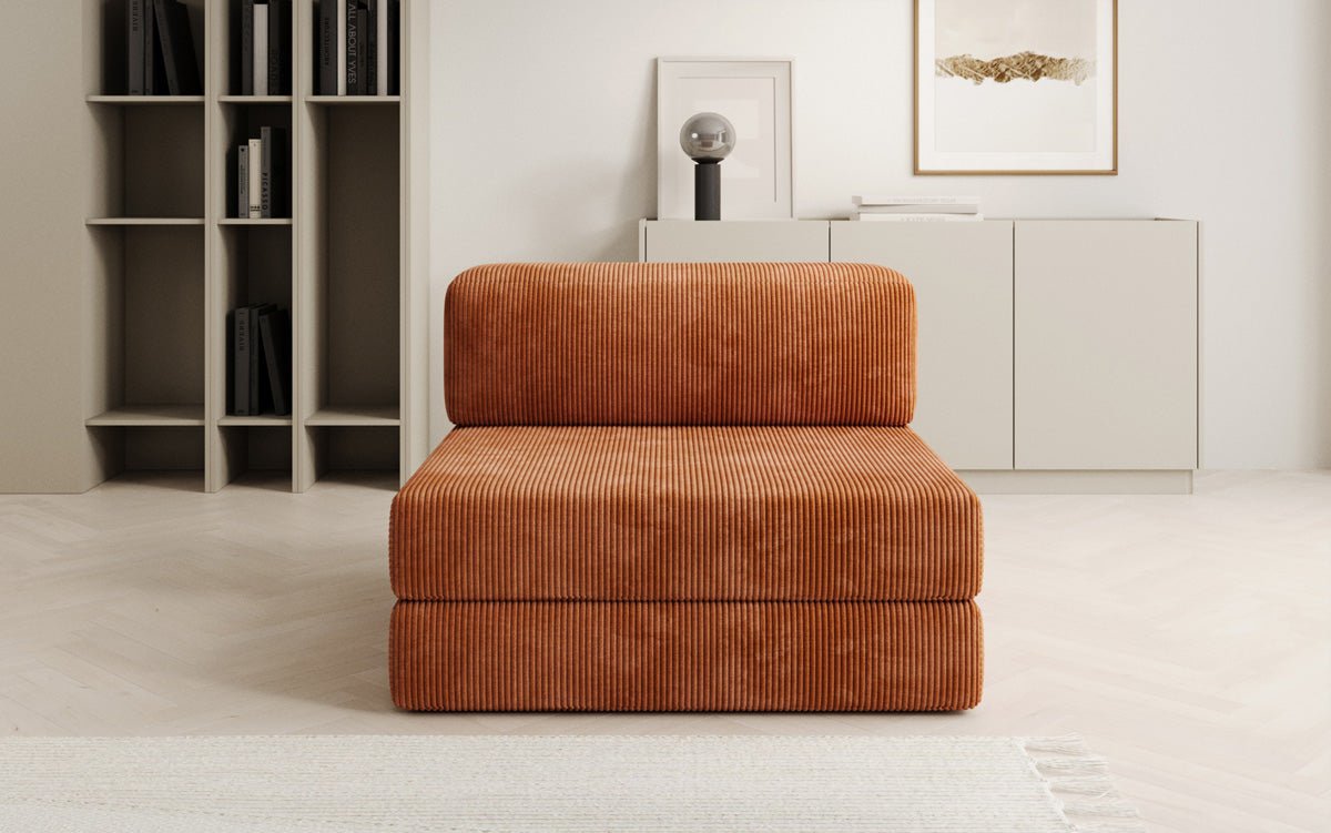 Designer sofa middle module Lazy in Corduroy