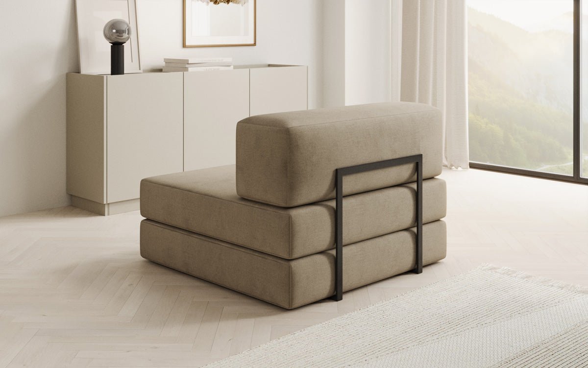 Designer sofa middle module Lazy in velvet