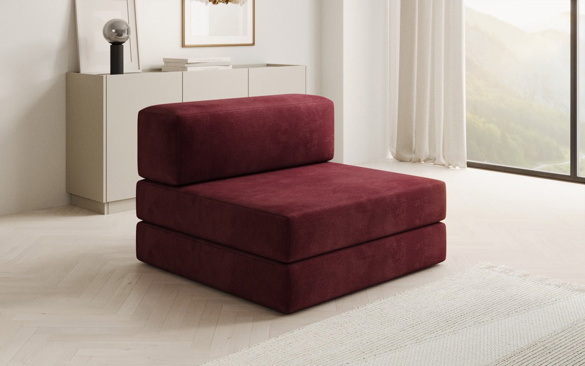 Designer sofa middle module Lazy in velvet
