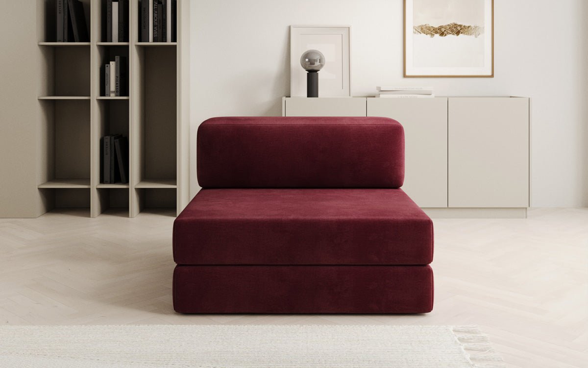 Designer sofa middle module Lazy in velvet