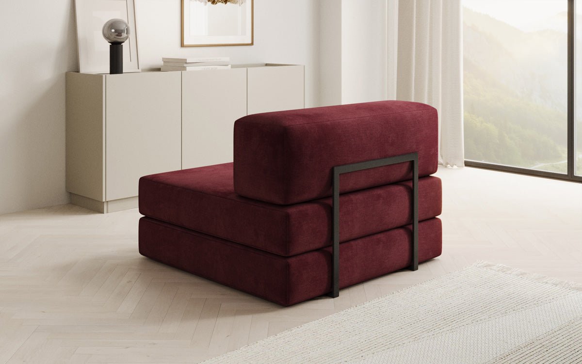 Designer sofa middle module Lazy in velvet