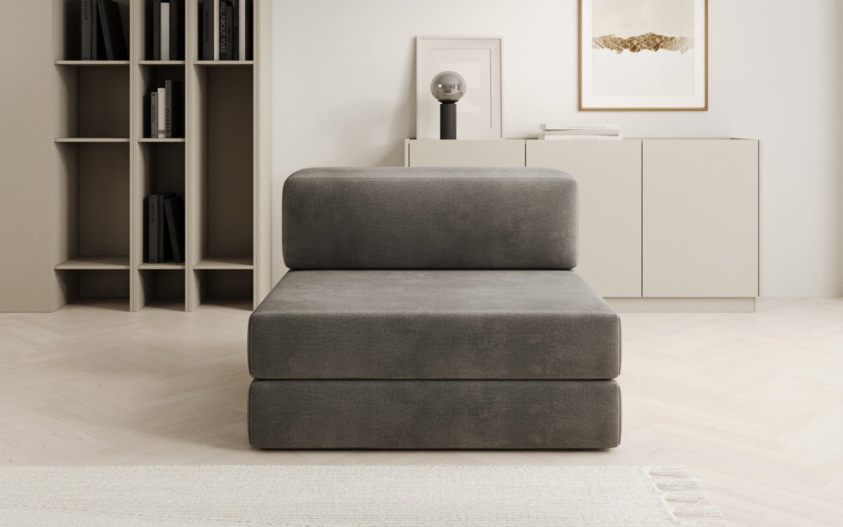 Designer sofa middle module Lazy in velvet