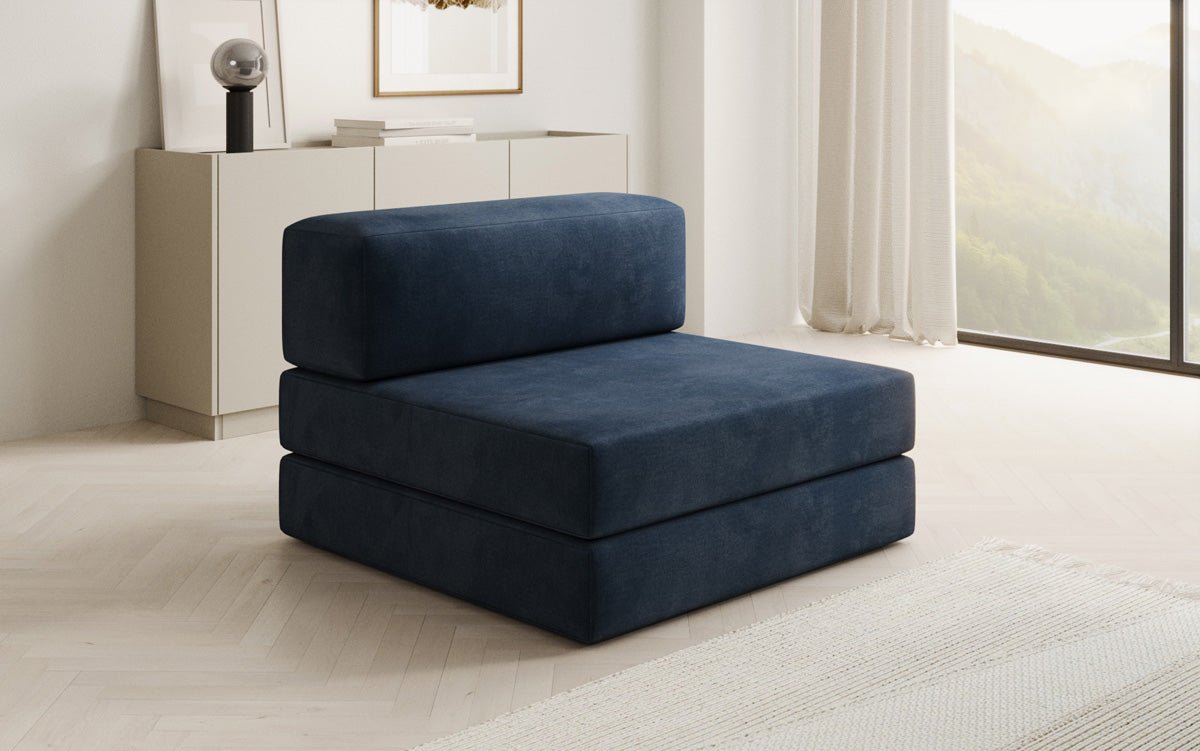 Designer sofa middle module Lazy in velvet