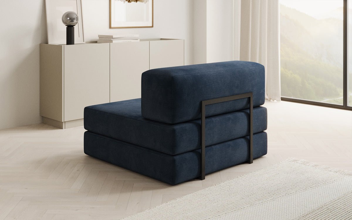 Designer sofa middle module Lazy in velvet