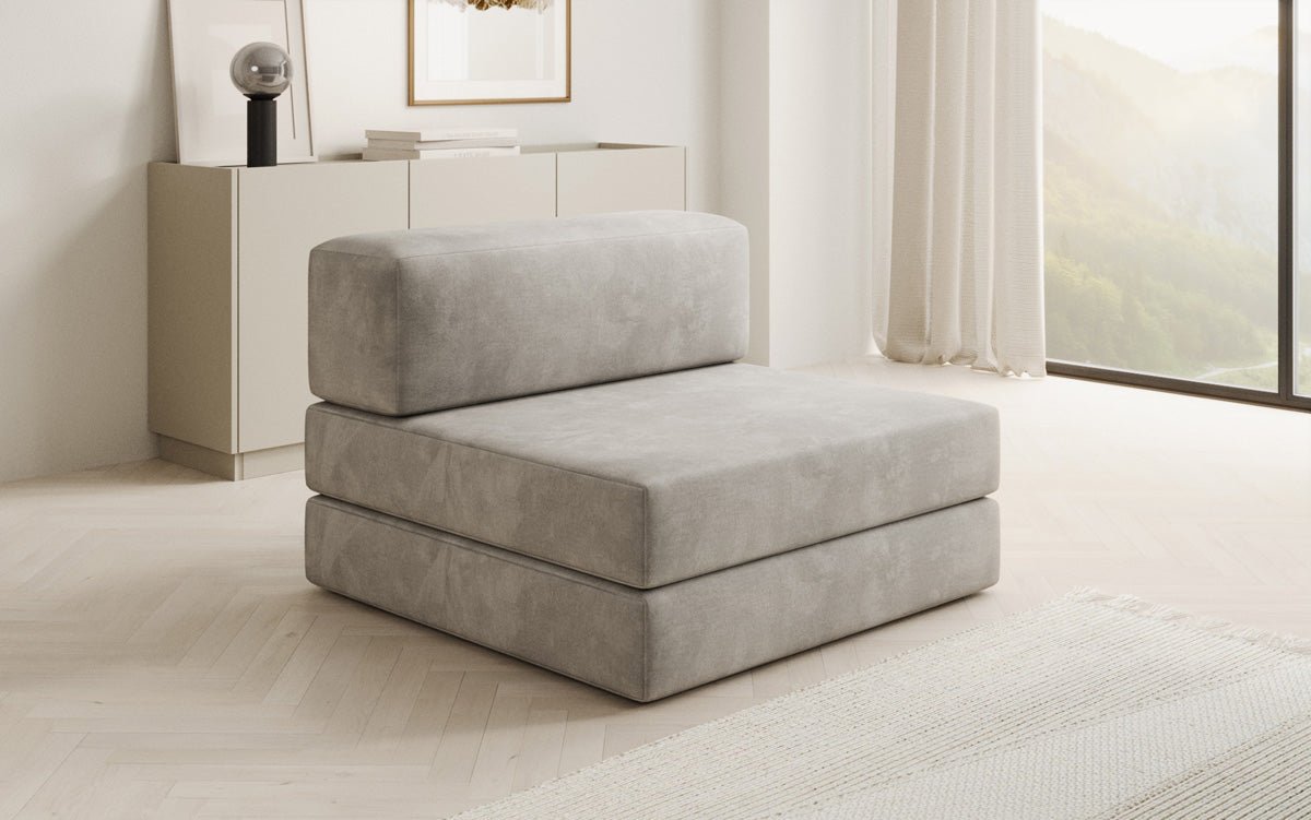Designer sofa middle module Lazy in velvet
