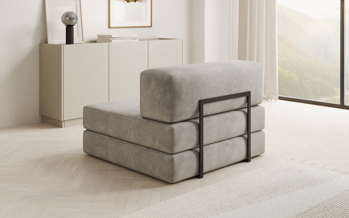 Designer sofa middle module Lazy in velvet