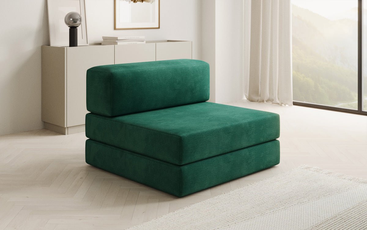 Designer sofa middle module Lazy in velvet
