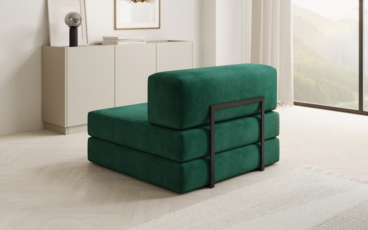 Designer sofa middle module Lazy in velvet