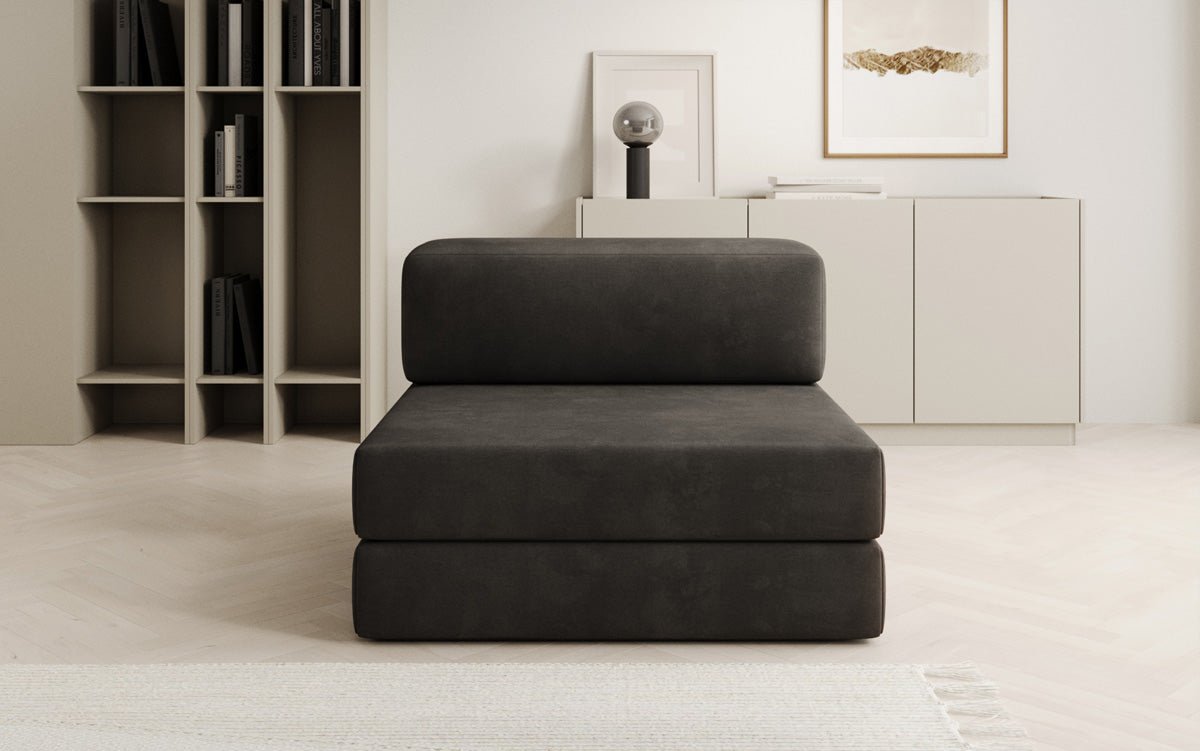 Designer sofa middle module Lazy in velvet