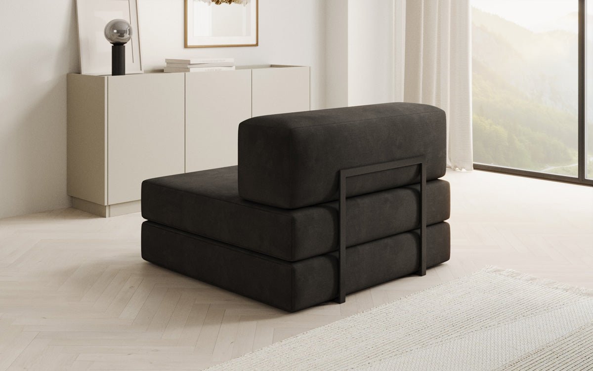 Designer sofa middle module Lazy in velvet