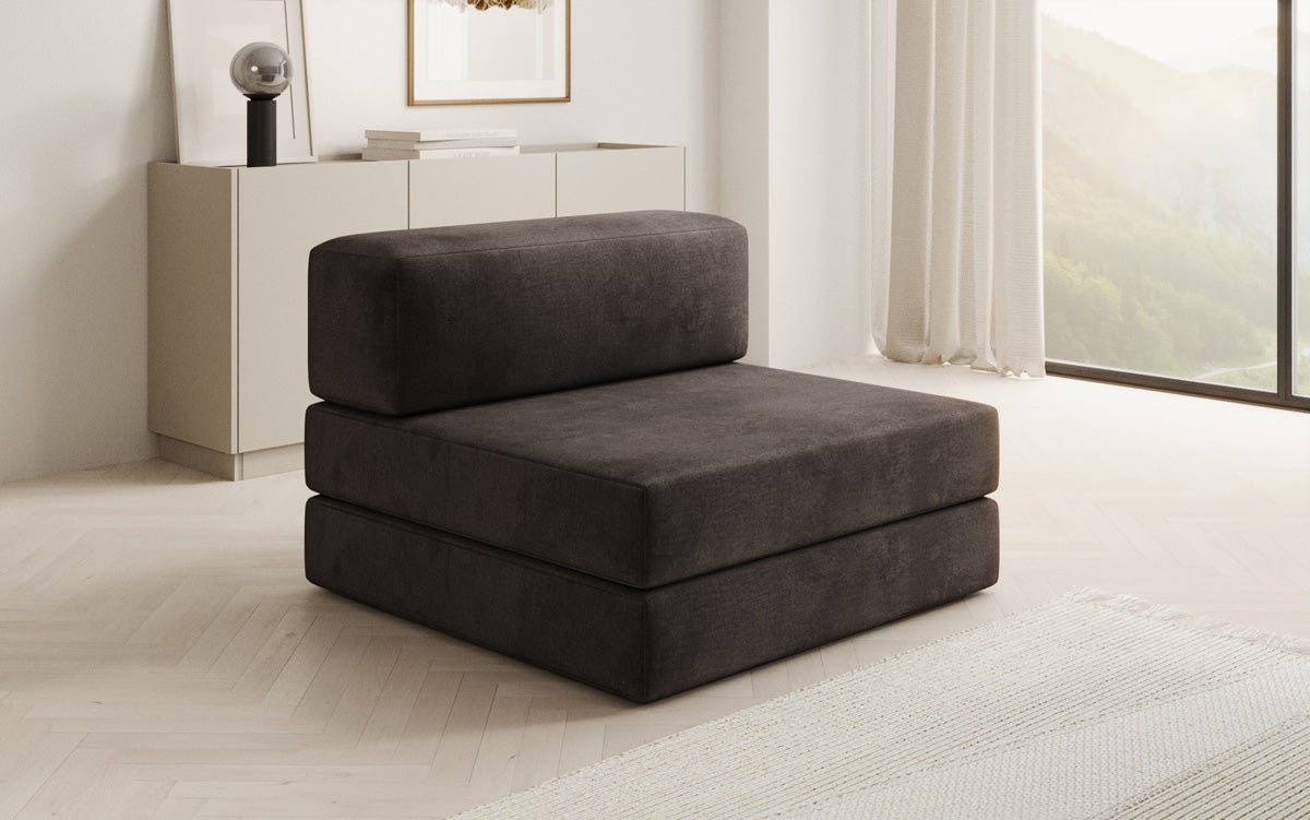 Designer sofa middle module Lazy in velvet
