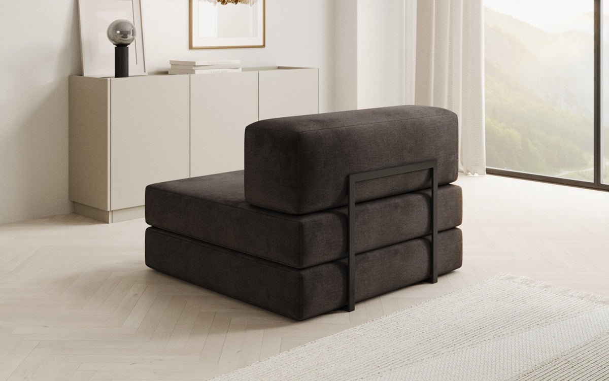 Designer sofa middle module Lazy in velvet