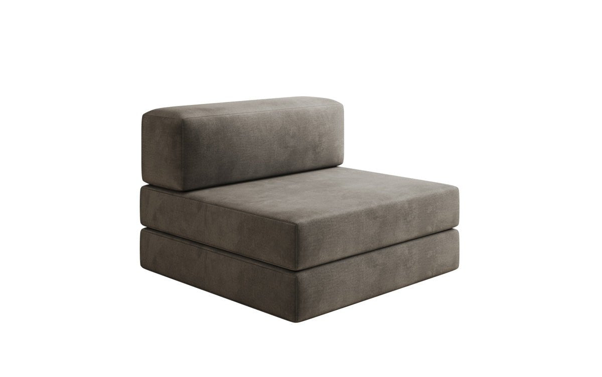 Designer sofa middle module Lazy in velvet