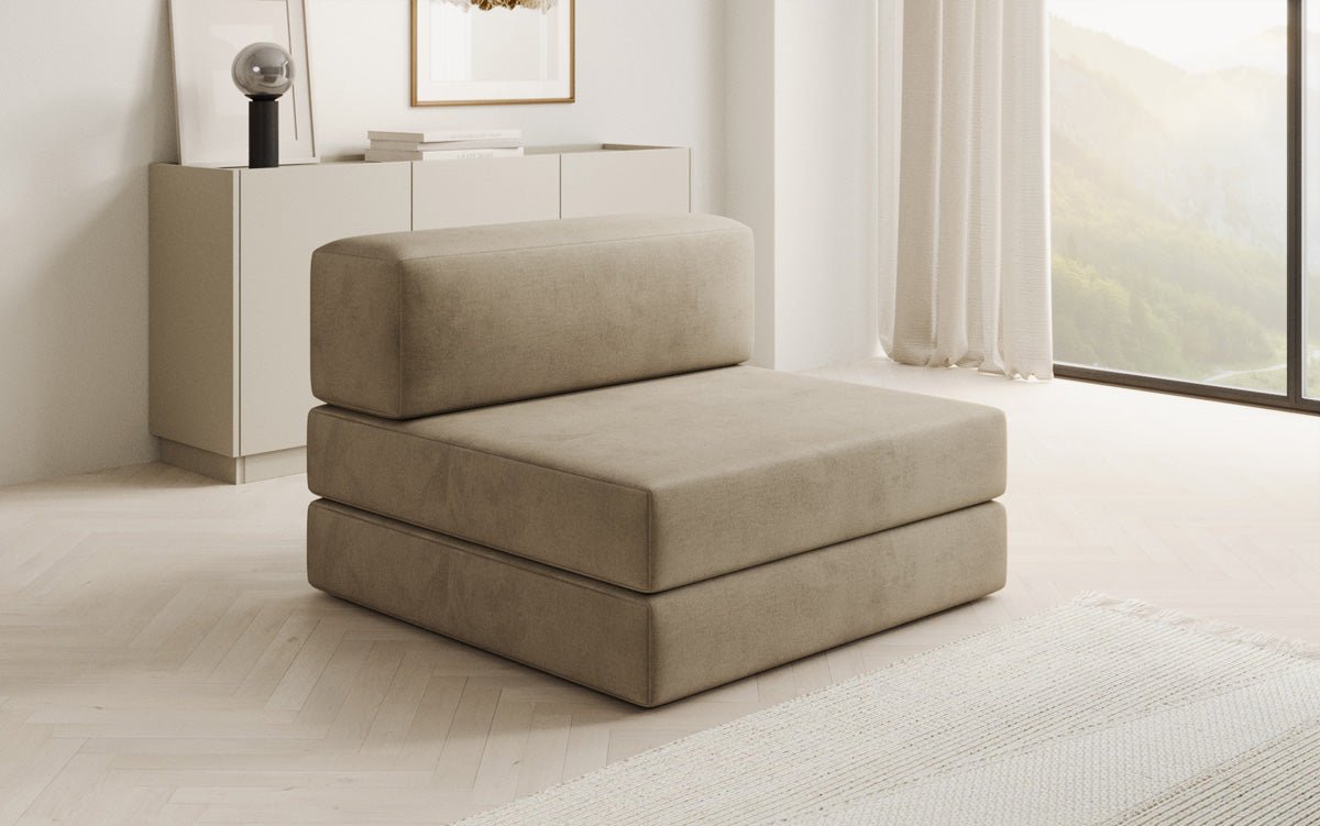 Designer sofa middle module Lazy in velvet