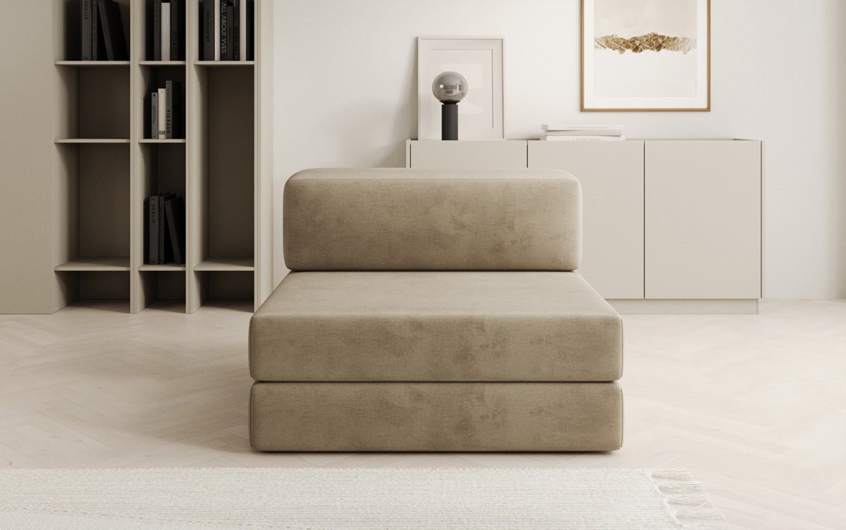 Designer sofa middle module Lazy in velvet