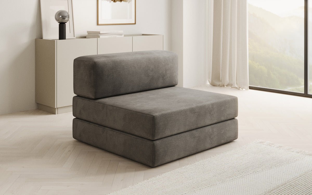 Designer sofa middle module Lazy in velvet
