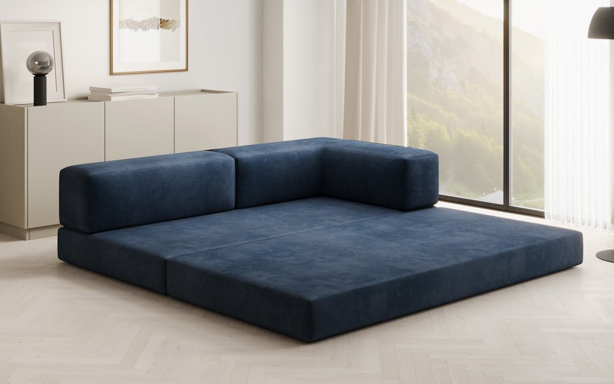 Designer Sofa/Chaise Longue Lazy in Velvet
